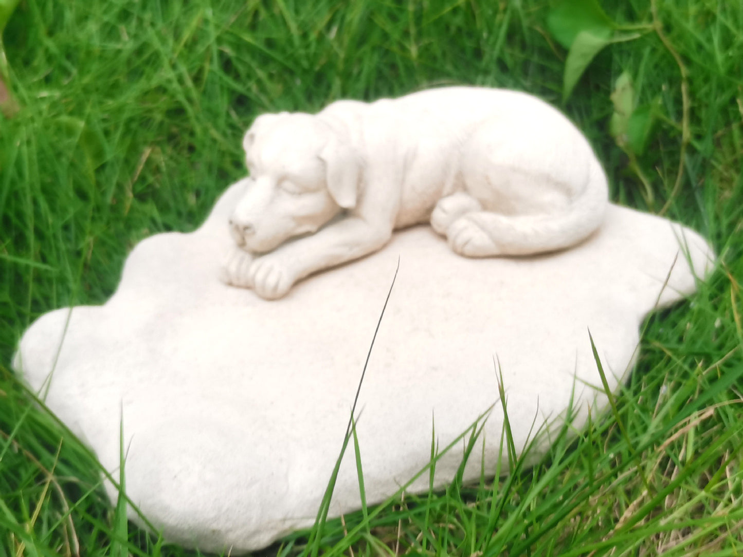 Personalized Pet Memorial Stone with Sleeping Dog