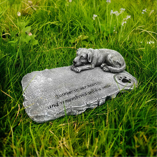 Personalized Pet Memorial Stone Sleeping Dog Design