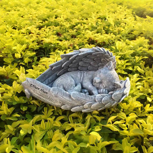 Angel Wing Cat Memorial Stone