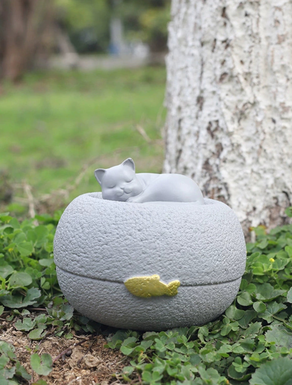 Cozy Resting Cat Urn