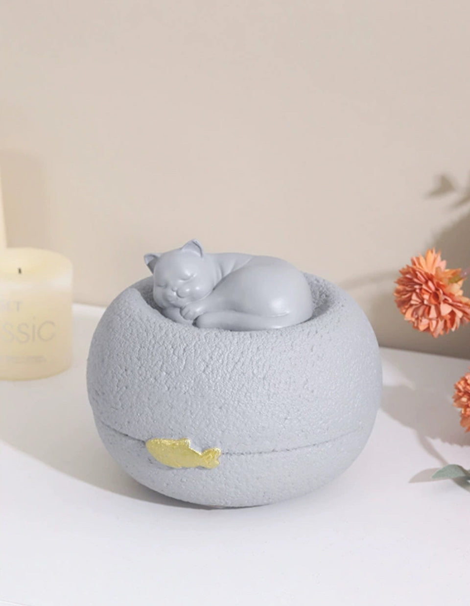 Cozy Resting Cat Urn