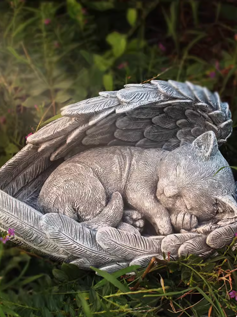 Angel Wing Cat Memorial Stone