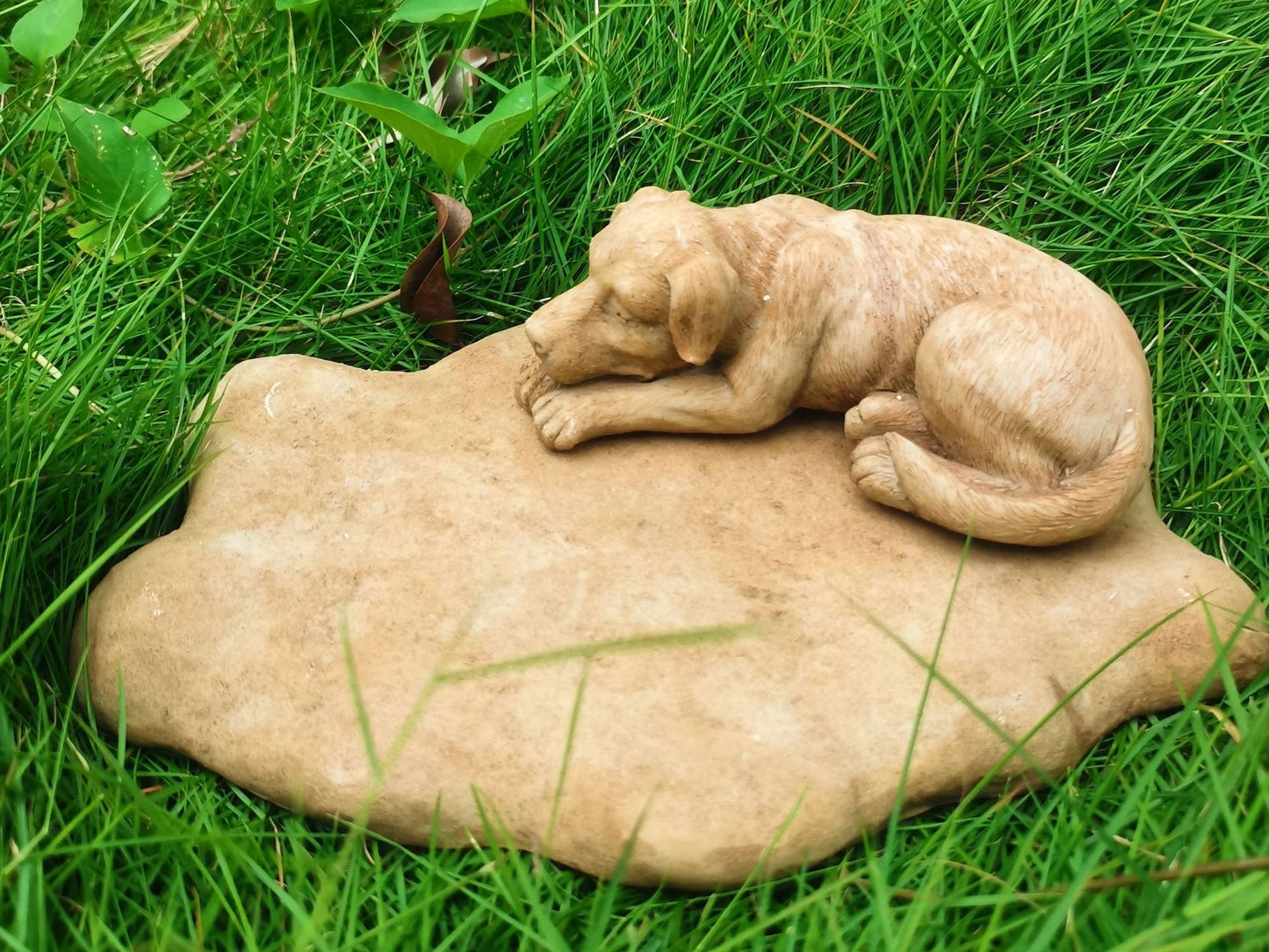 Personalized Pet Memorial Stone with Sleeping Dog